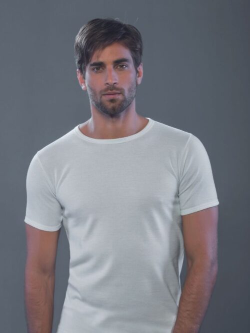 ART. 190 MAGLIA UOMO MEZZA MANICA GIROCOLLO LANA ACRILICO E COTONE - MORETTA