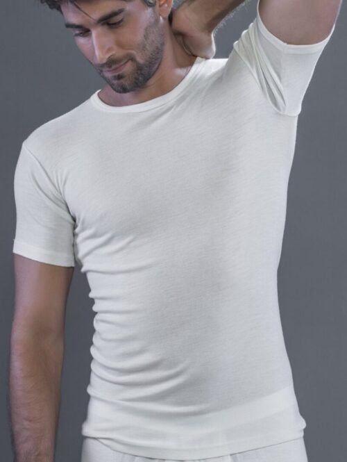 ART. 5988 MAGLIA UOMO MEZZA MANICA GIROCOLLO IN LANA E SETA - MORETTA