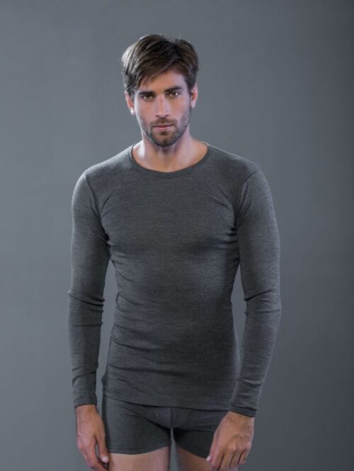 ART. 5990 MAGLIA UOMO MANICA LUNGA GIROCOLLO IN LANA E SETA - MORETTA