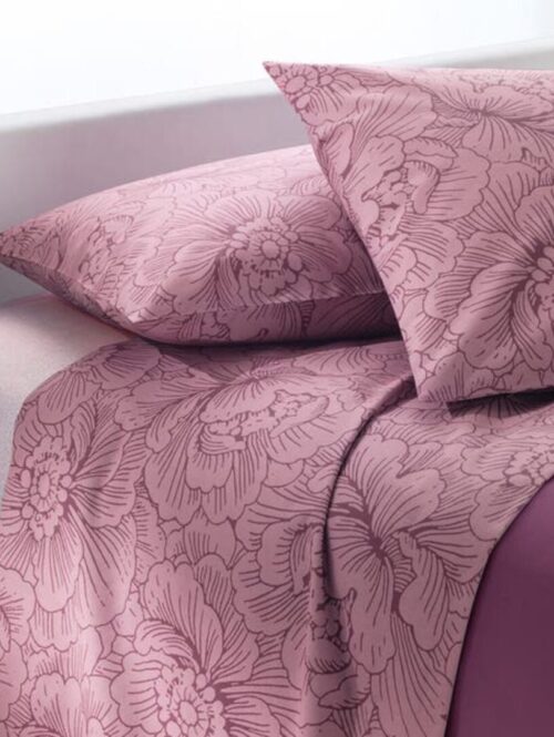 completo letto in puro cotone su stampa floreale linea Aleria – VALLESUSA