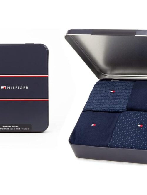 Cofanetto regalo con quattro paia di calze lunghe da uomo in cotone - TOMMY HILFIGER