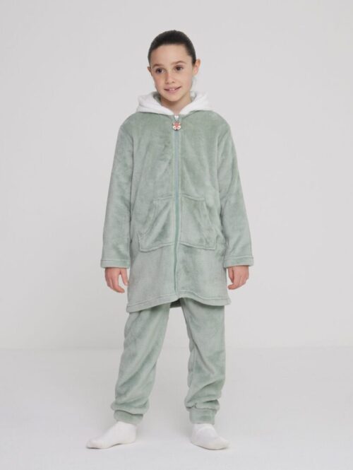 Vestaglia bimba con zip in morbida eco pelliccia tinta unita – NOIDìNOTTE