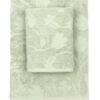 FLOWERS_SALVIA Set spugne 1+1 viso + ospite in tinta unita con motivo jacquard Linea Merry Flowers - ZUCCHI