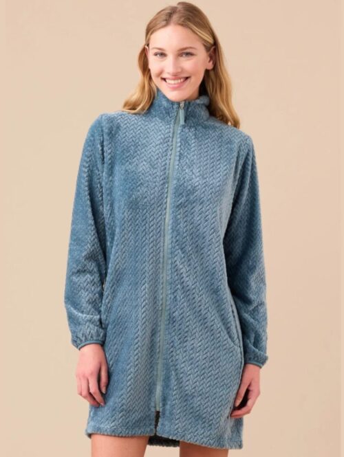 Vestaglia donna in coral fleece a trecce in tinta unita – NOIDìNOTTE