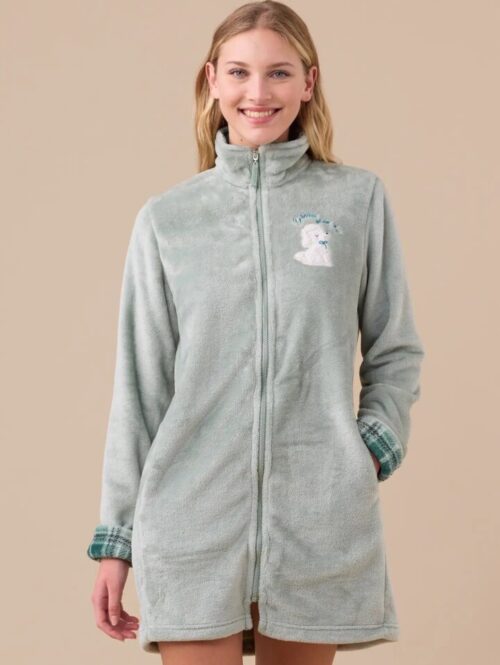 Vestaglia donna invernale in coral Barboncino – NOIDìNOTTE