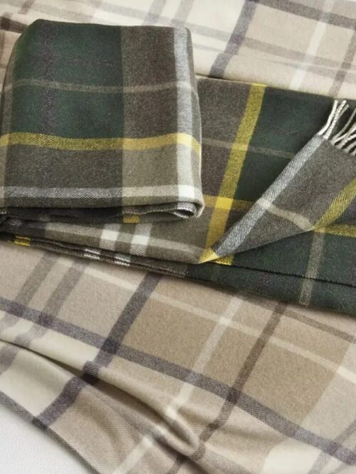 Plaid KILT" scozzese con frange in pura lana merino - SOMMA"