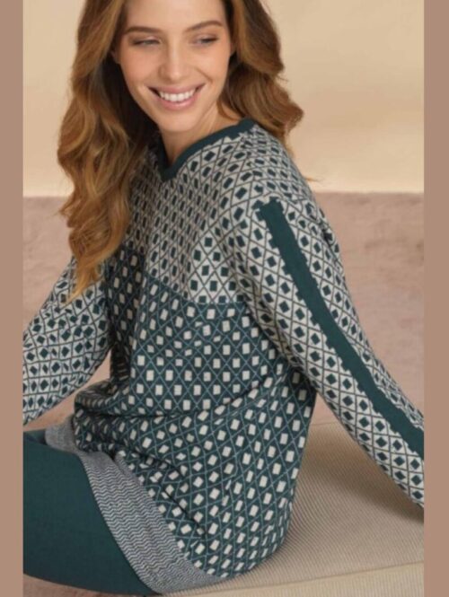 Pigiama donna girocollo p/l m/l punto milano – LINCLALOR