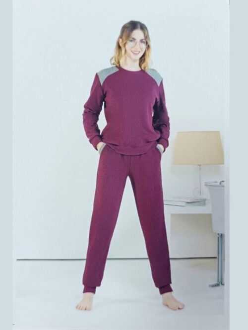 Tuta donna giro collo pile cotone – POP CORN