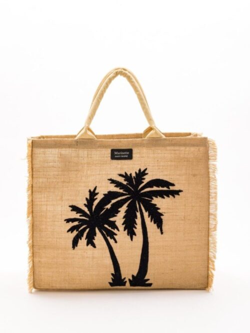 Borsa mare SULTANA in Juta con disegno palme - MARINETTE