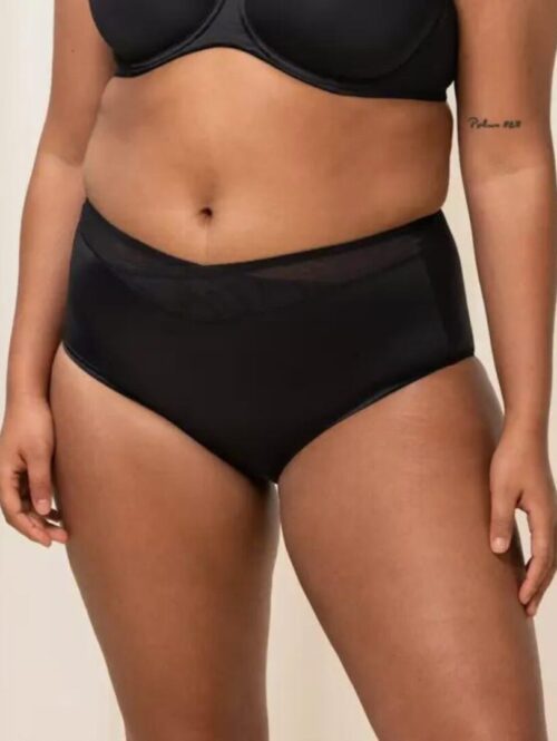 Maxi slip a vita alta in morbida microfibra modellante con inserto in tulle - TRIUMPH