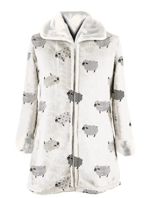 VESTAGLIA_PECORELLE – Vestaglia donna invernale con zip – DAUNEX