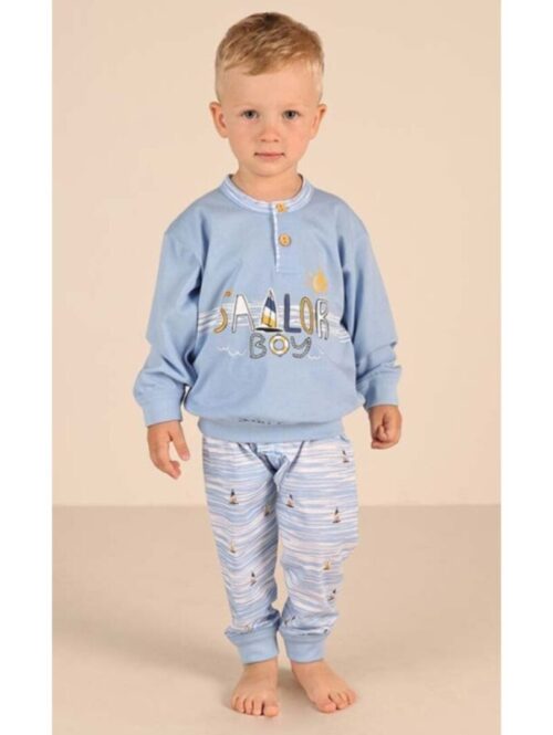Pigiama neonato lungo in jersey di cotone “Sailor Boy” – GARY