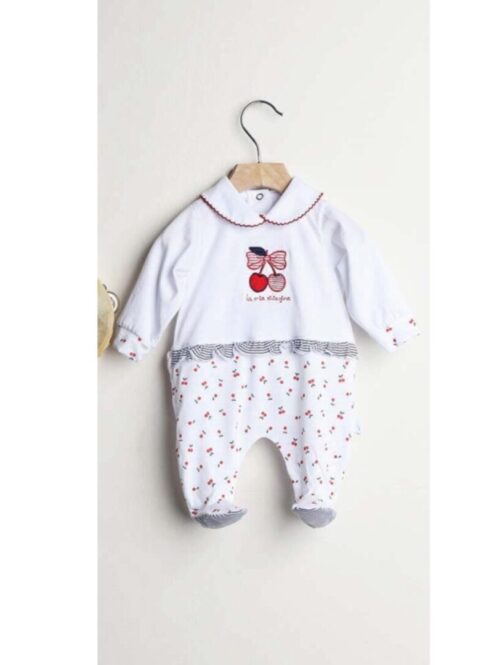 Tutina in jersey di cotone per neonato motivo ciliegie– GARY