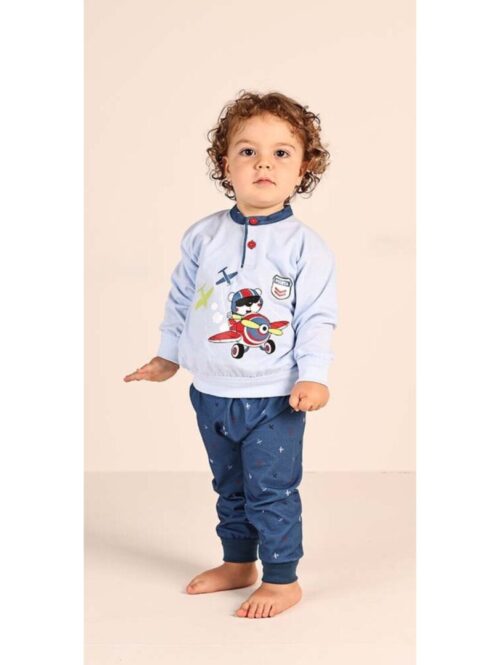 Pigiama neonato serafino M/L in jersey “PILOTA” – GARY