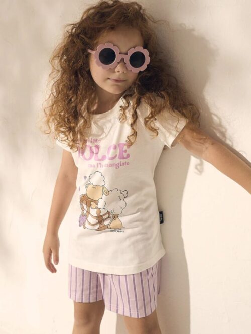 Pigiama bimba estivo cotone girocollo mezza manica pant. corto linea Pancake – HAPPY PEOPLE