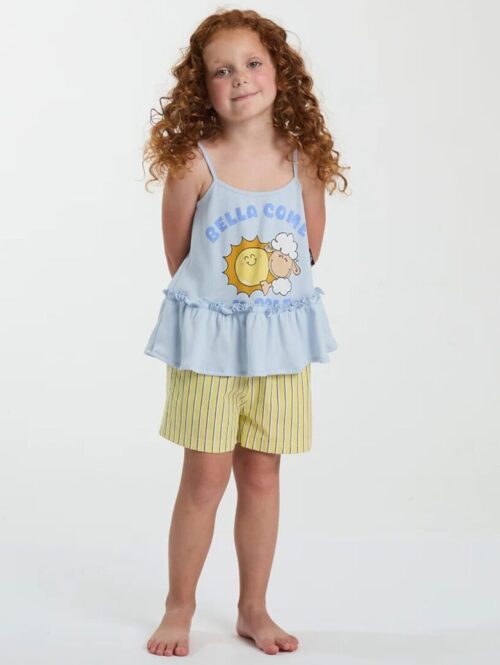 Pigiama bimba estivo cotone con spallina e pant. corto linea Splendo – HAPPY PEOPLE