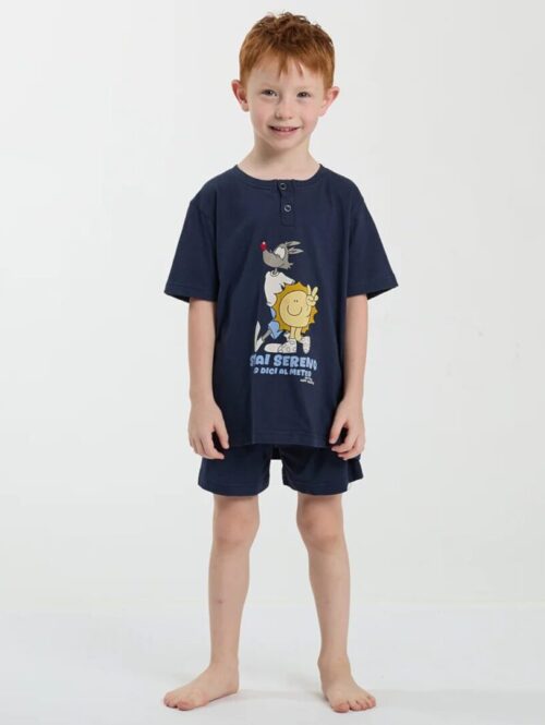 Pigiama bimbo estivo cotone serafino mezza manica e pant. corto linea Splendo – HAPPY PEOPLE