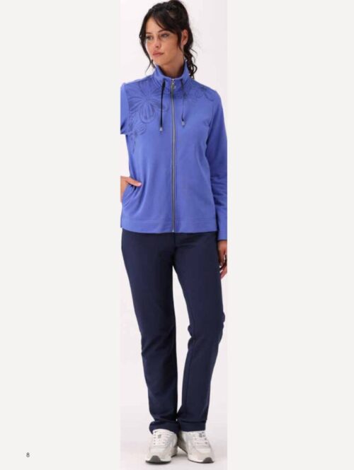 Tuta donna cotone con zip motivo floreale - F.LLI   CAMPAGNOLO