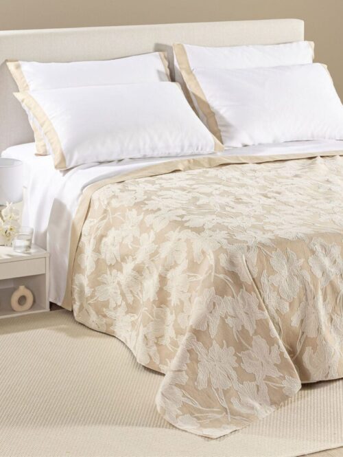 Copriletto matrimoniale estivo in cotone lavorazione jacquard “CALA LUNA” – CALEFFI