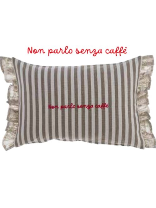 Cuscino ricamato con gala– BLANC MARICLO’