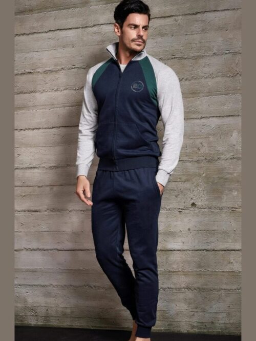 Tuta uomo cotone felpato con zip – ENRICO COVERI