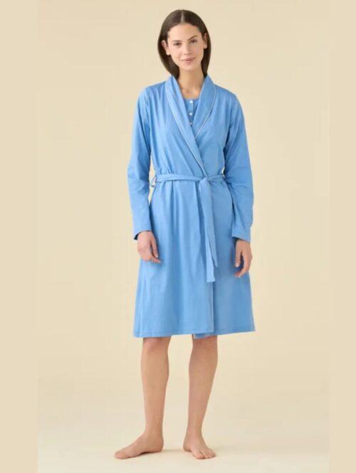 Vestaglia donna in jersey di cotone con cintura – NOIDìNOTTE