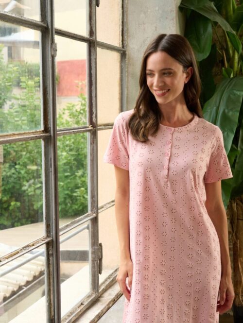 Camicia da notte m/c serafino in jersy di cotone - LINCLALOR