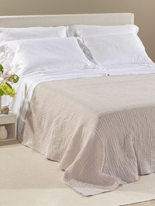 Copriletto matrimoniale estivo in cotone lavorazione jacquard “PARAGGI” – CALEFFI