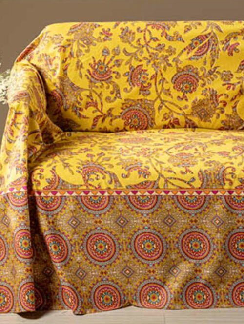 Telo arredo copridivano in cotone “Grandecor Milos” -CALEFFI