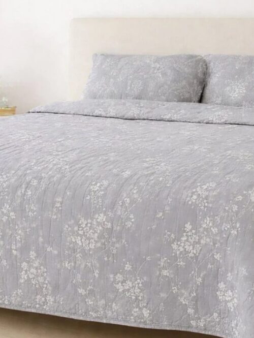 Copriletto estivo jaquard prelavato motivo floreale “FRESCO LETTO” – S&G